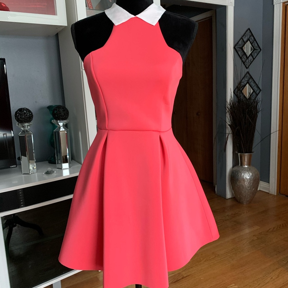A’GACI Collar Halter Skater Dress